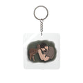 Square Keychain — Man Hugging Fawn Acrylic Keychain | Rustic Wildlife Sympathy Gift